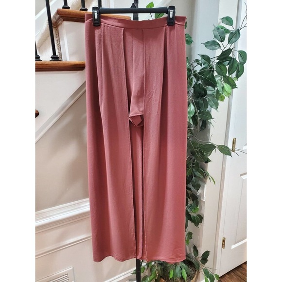 Windsor Pink High Waist Back Zip A-Line Pleated Maxi Skirt With Shorts Size S - Picture 2 of 9